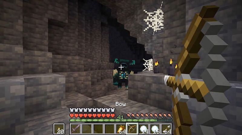Warden in the deep dark cave biome (Image via Minecraft)