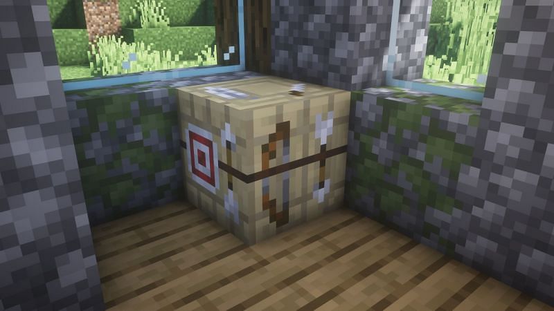 A fletcher table found inside a village house (Image via Minecraft)