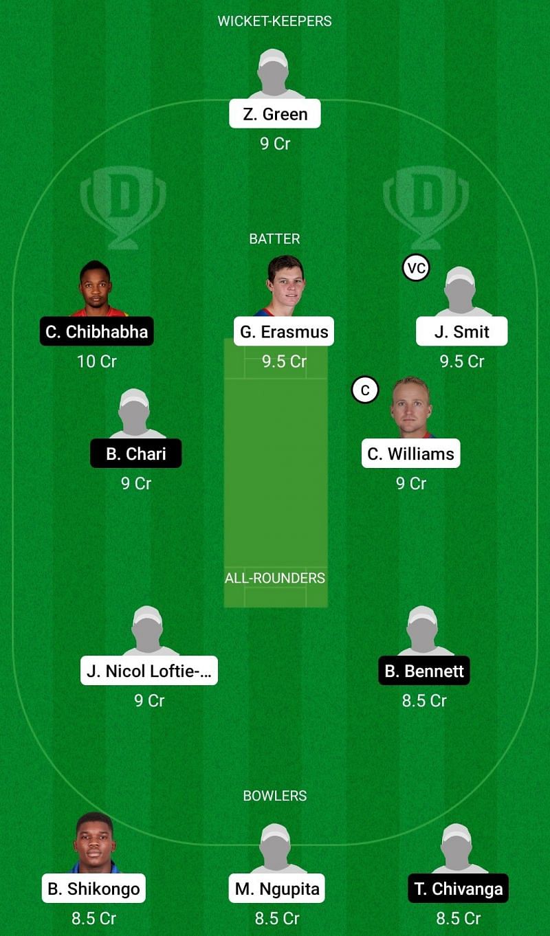 Dream11 Team for Namibia Eagles vs Zimbabwe Emerging Players - 3rd T20.