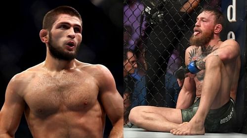 Khabib Nurmagomedov (left), Conor McGregor (right)