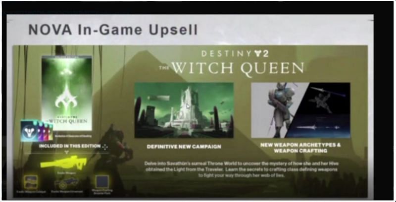 Leaked footage of Witch Queen roadmap codenamed, Nova (Image via Reddit)
