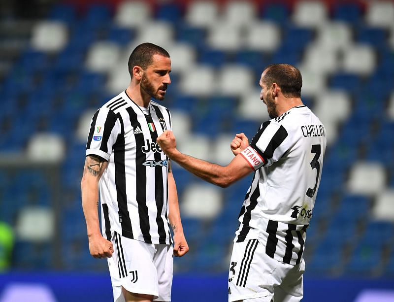 Bonucci and Chiellini in action for Juventus