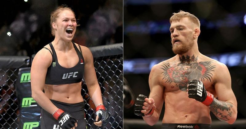 Ronda Rousey (left) and Conor McGregor (right)