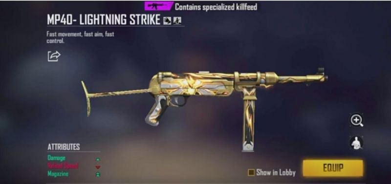 Lightning Strike gun skin (Image via Free Fire)