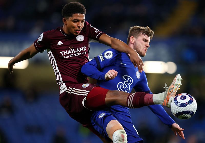 Wesley Fofana in action for Leicester City vs Chelsea - Premier League