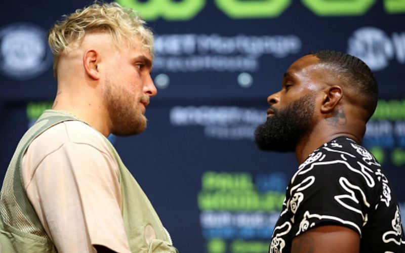 Jake Paul (left); Tyron Woodley (right)