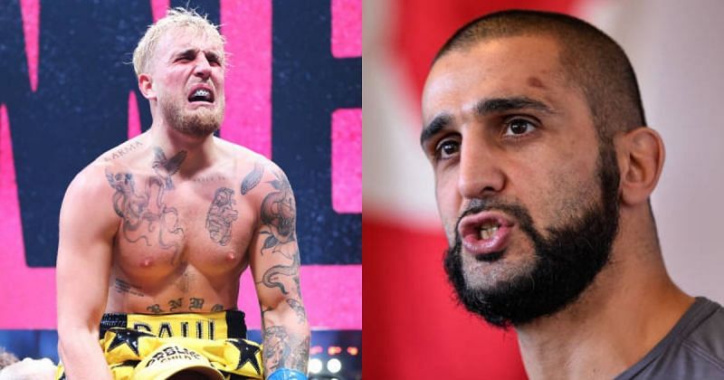 Jake Paul (left); Firas Zahabi (right).