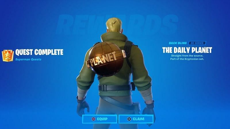 Completing the quest will offer the Daily Planet back bling in Fortnite Season 7 (Image via Epic Games)