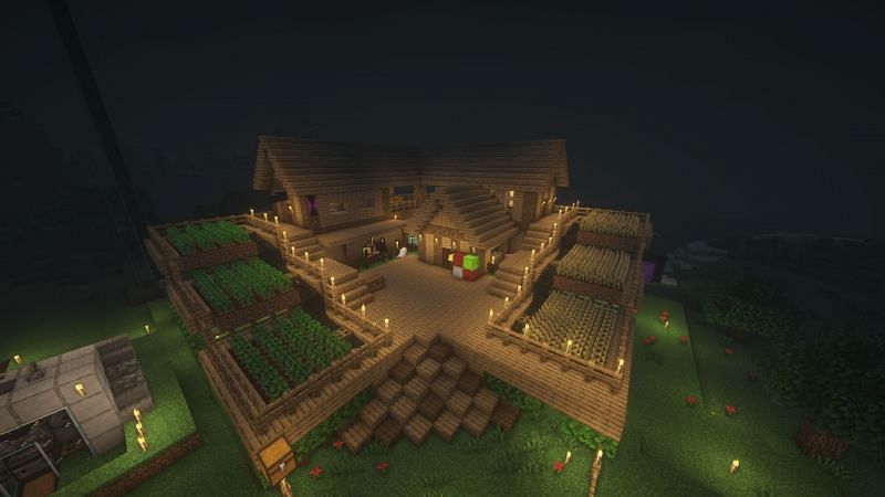 A house built in plains biome (Image via Minecraft)