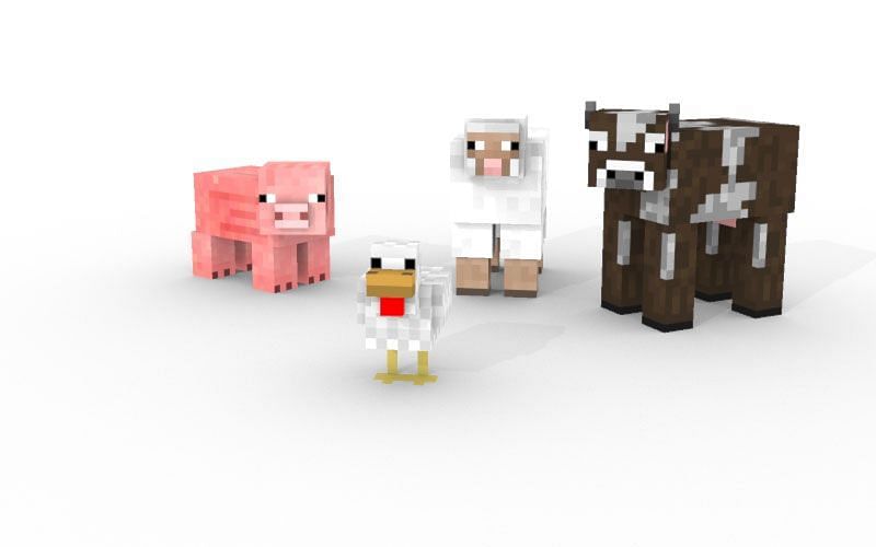 Four of the passive Minecraft mobs (Image via Minecraft) Players will not see any of these mobs in the Badlands