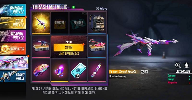 After removing the items, make the spin (Image via Free Fire)