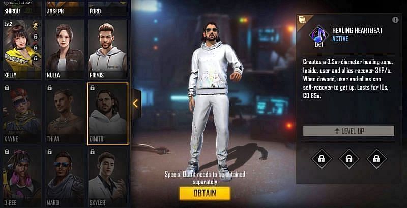 Dimitri and his ability in the game (Image via Free Fire)