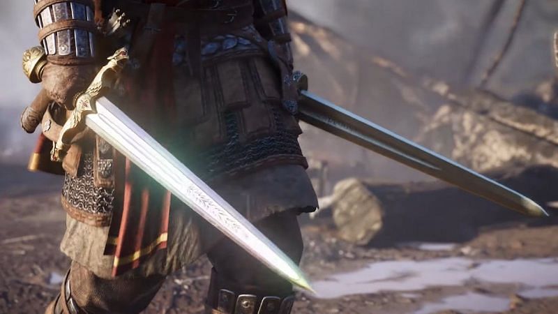 Many swords have been added to Valhalla recently (Image via Ubisoft)