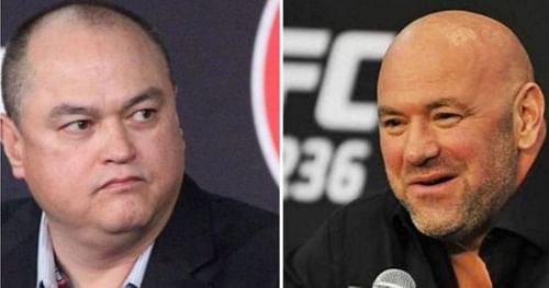 Scott Coker (L) and Dana White (R) via Instagram @reign.mack