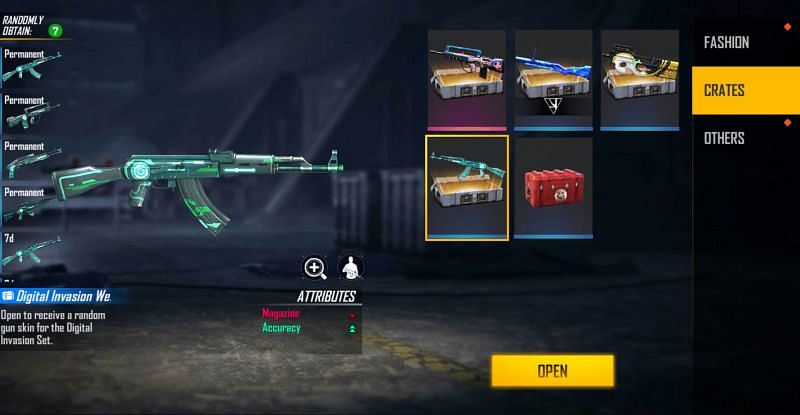 The crate can be opened from vault section (Image via Free Fire)
