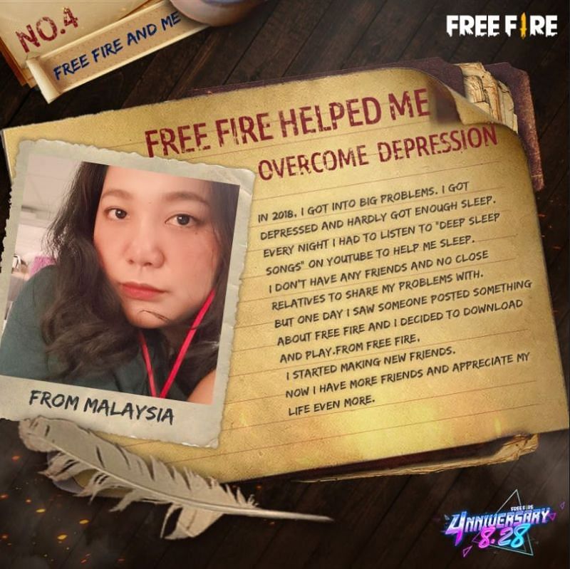 Freefire helped fan in overcoming depression