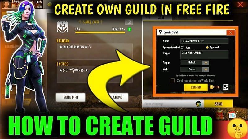 Guide on how to create a Free Fire guild (Image via Ultimate Version, YT)