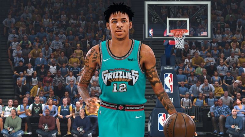 Ja Morant of the Memphis Grizzlies as seen in NBA 2K21 [Source: Fadeaway World]