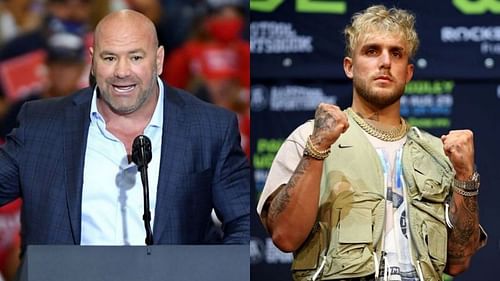 Dana White (left), Jake Paul (right)