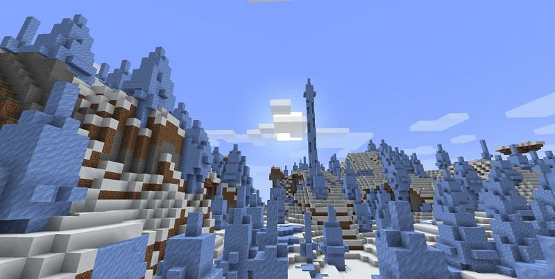 A vast ice spikes biome (Image via Minecraft)