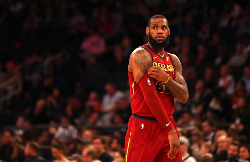 LeBron James #23 playing for the Cleveland Cavaliers during the 2017-18 season