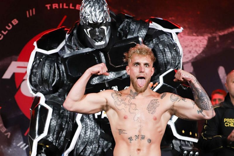 Jake Paul with his robot &#039;The Problem Bot&#039;