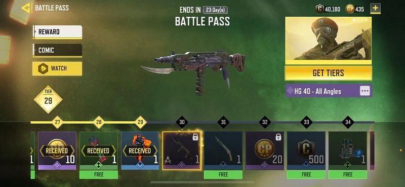Free Battle Pass rewards (Image via COD Mobile)