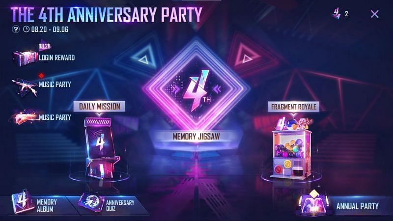 Users need to click the anniversary quiz option (Image via Free Fire)