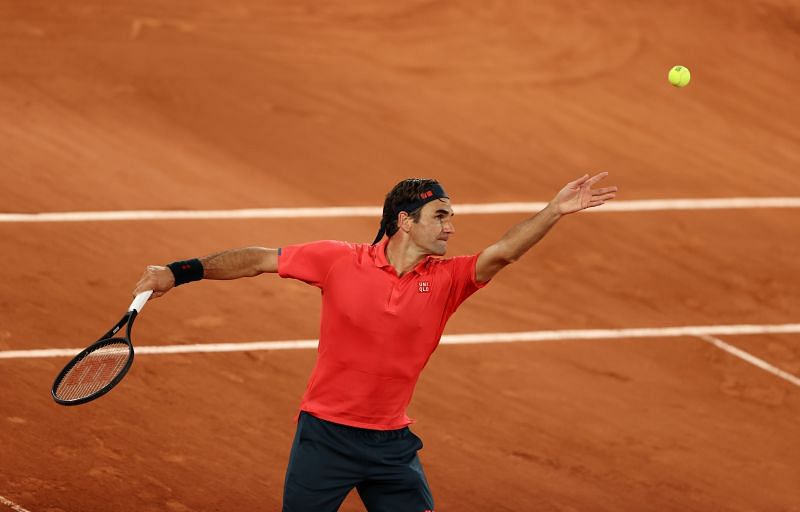 Roger Federer at the 2021 French Open