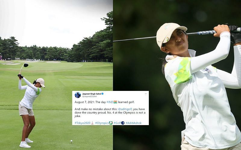 Indian golfer Aditi Ashok finishes 4th [Image Credits: Getty, Tokyo for India/Twitter]