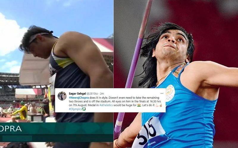 Sensational Indian Neeraj Chopra qualifies for the finals [Image Credits: Team India/Twitter]