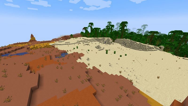 Smoother biome placement seen in experimental snapshot 4 (Image via Minecraft)