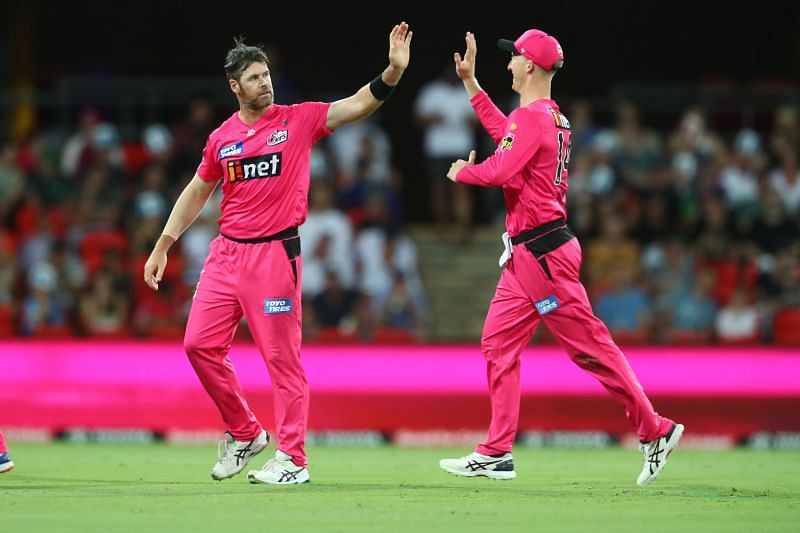 Dan Christian (left) plays for the Sydney Sixers in the Big Bash League