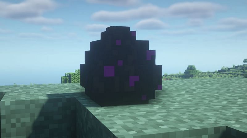 A dragon egg in the game (Image via Minecraft)