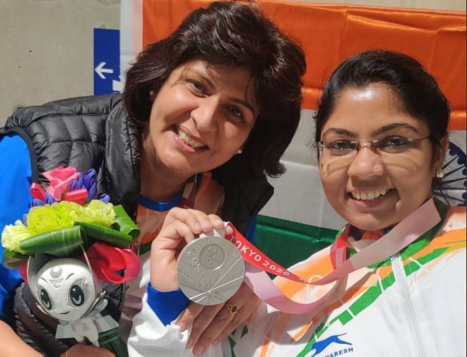 India&#039;s medal winning female athletes in a single frame (Deepa Malik and Bhavina Patel)