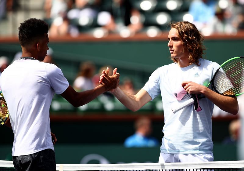 This will be the 7th meeting between Tsitsipas (R) and Auger-Aliassime.