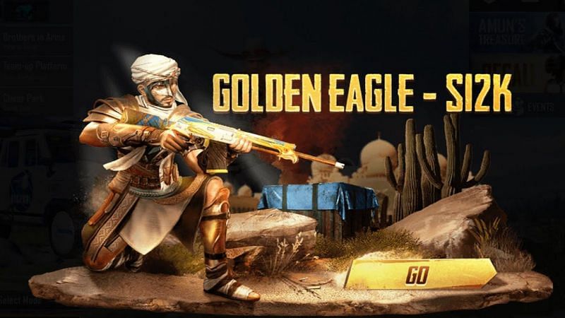 Players can now get the Golden Eagle S12K skin and Desert Prince outfit in BGMI (Image via Pro Kings YouTube)
