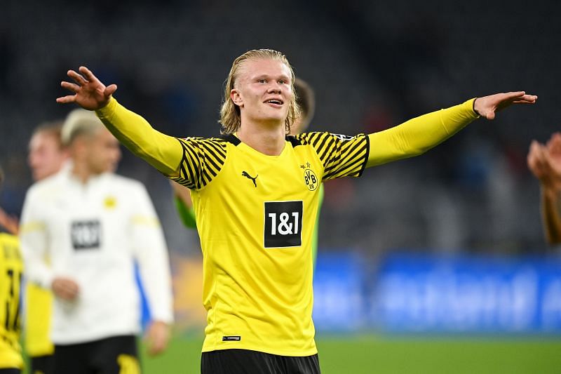 Borussia Dortmund forward Erling Haaland. (Photo by Lukas Schulze/Getty Images)