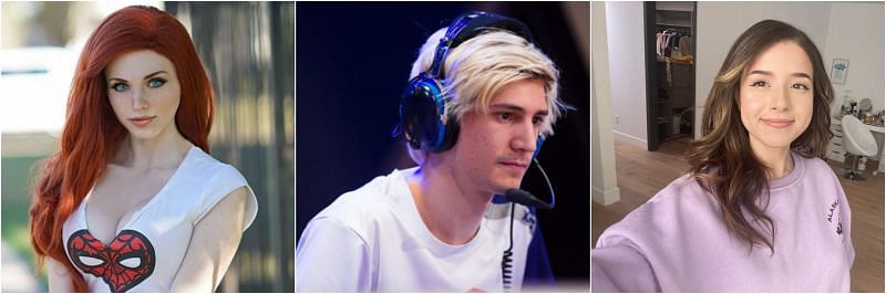 Image via Amouranth, xQc, Pokimane