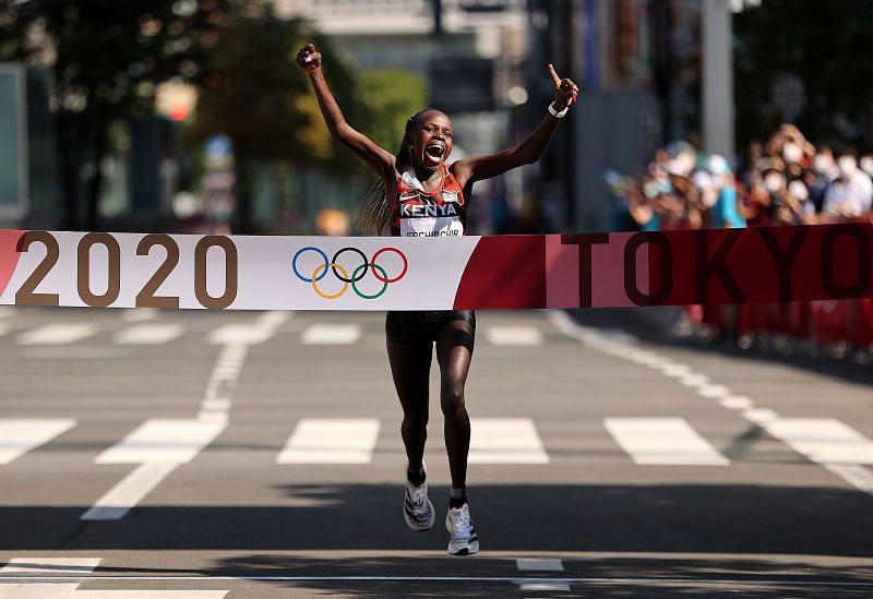 Peres Jepchirchir won the gold in the women&#039;s marathon at the Tokyo Olympics