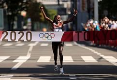 Kenyan Peres Jepchirchir wins the women's marathon at the Olympics 2021