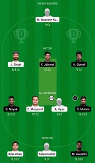 Dream11 Team for Oman vs Mumbai - 1st One-Day Match.