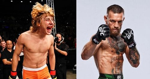 Paddy Pimblett (left) [Image via Cage Warriors], Conor McGregor (right) [Image via Twitter @TheNotoriousMMA]