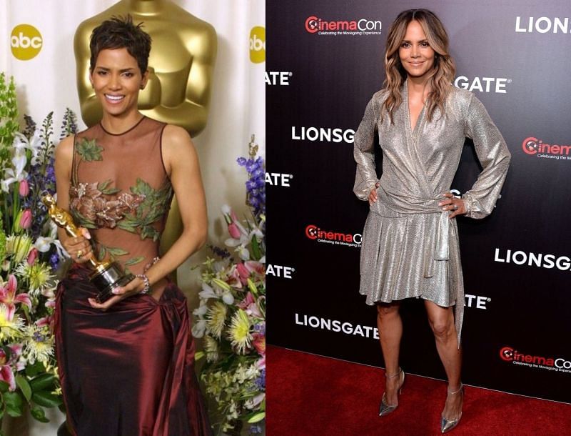 Halle Berry in 2002 and 2019. (Image via Bei/Shutterstock, and Broadimage/Shutterstock)