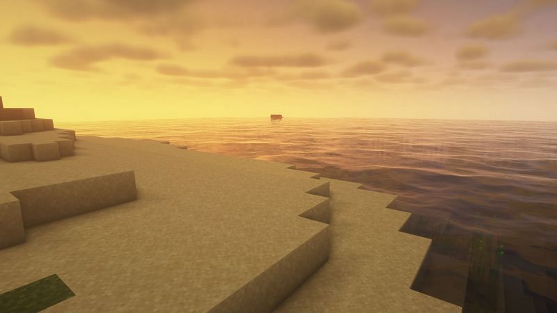 A beach in the game (Image via Minecraft)
