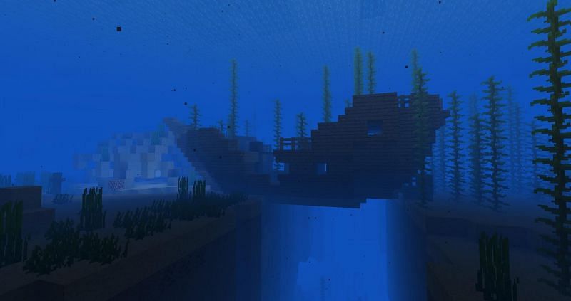 A deep ocean shipwreck (Image via Minecraft)