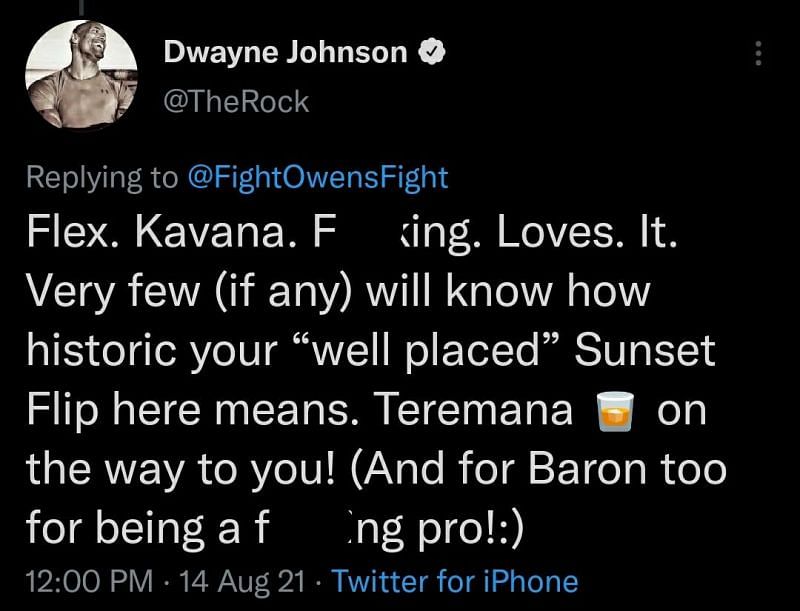 The Rock praises Kevin Owens and Baron Corbin.