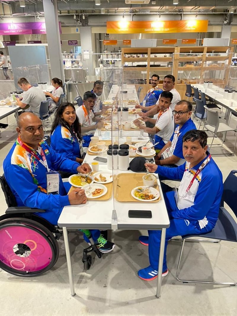 Indian para athletes at the Games Village in Tokyo