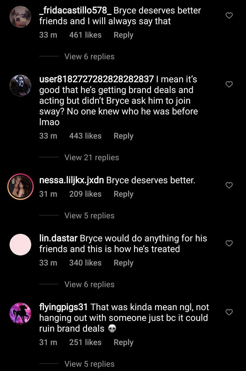 Fans react to Noah Beck dissing Bryce Hall 1/3 (Image via @tiktokinsiders Instagram)