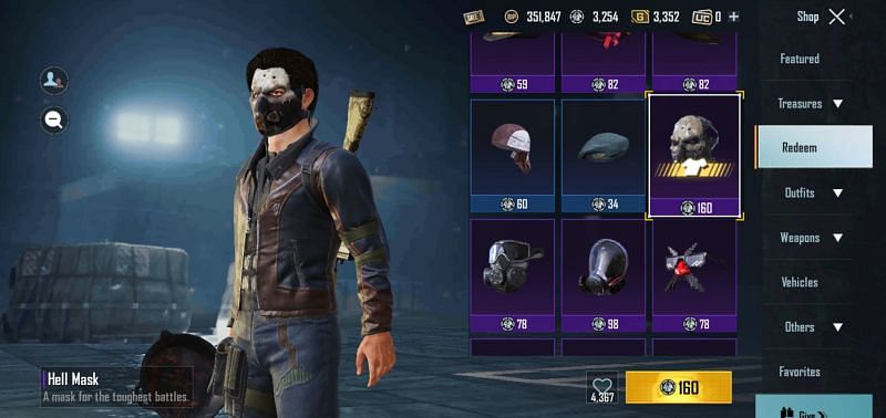 The Hell Mask in BGMI (Image via Battlegrounds Mobile India)